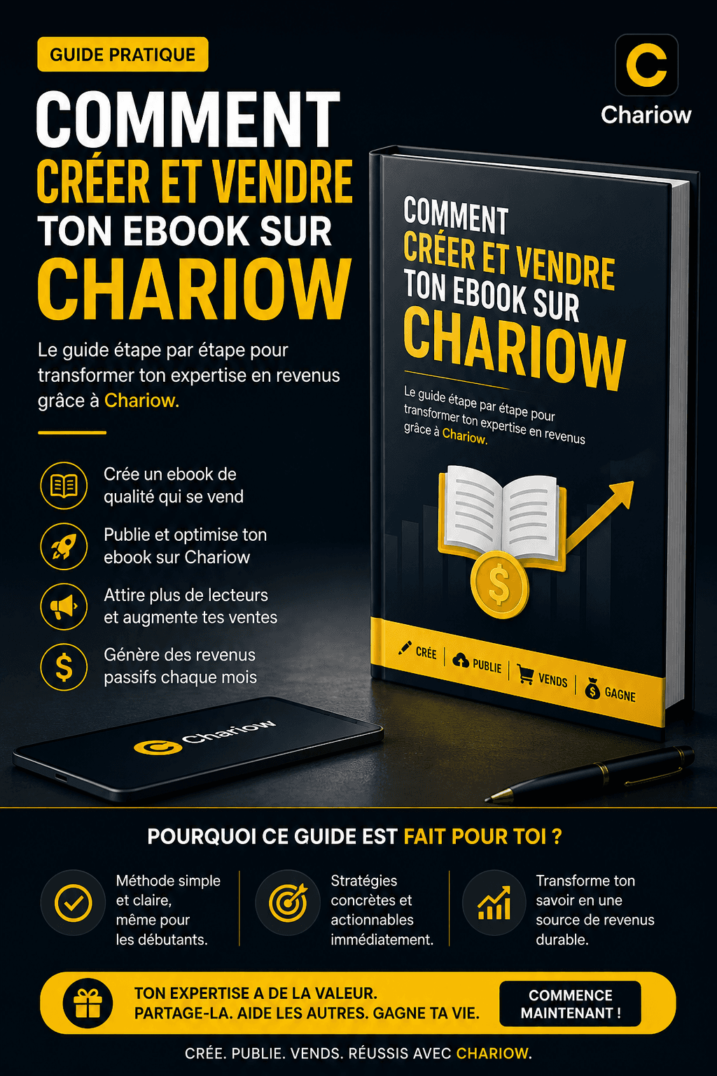 Créer et vendre des Ebooks sur Chariow 